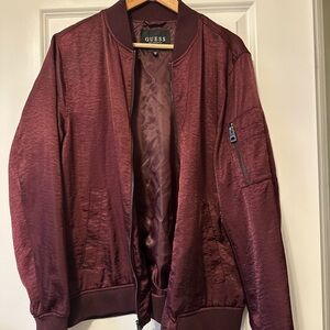 GUESS women’s Burgundy Bomber Jacket